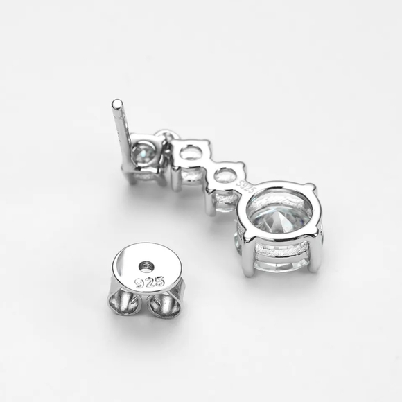 Certified Sparkling Moissanite Drop Earrings - Picture 2 of 7